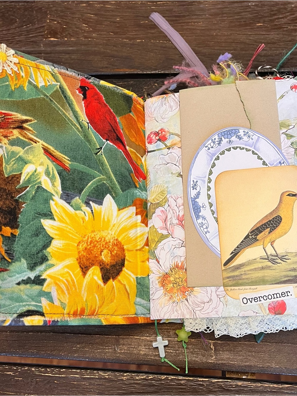 Bird Cardinal Junk Journal Faith Christian Floral Softcover 3 Signatures - Picture 6 of 16